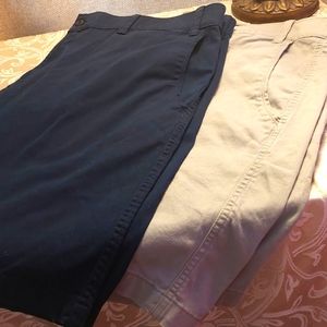 Two Pairs of Foundry Young Men's Blue & Beige Khaki s Shorts. Sz. 50.